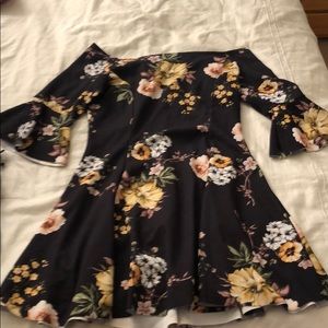 Flower navy dress